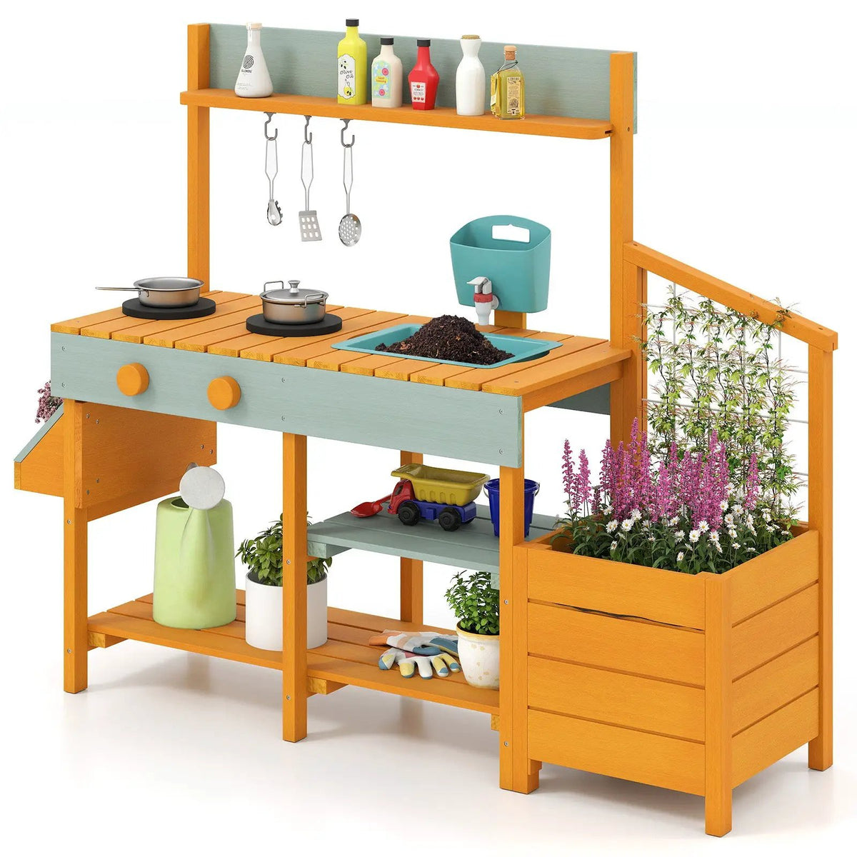 Play Kitchen for Kids Wooden Toy Kitchen Playset Pretend Mud Kitchen, photo 6 of 16