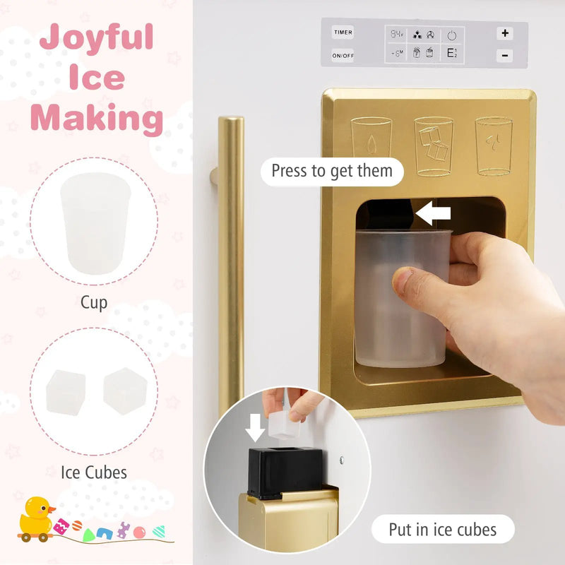 Play Kitchen for Kids Wooden Chef Pretend Playset with 3 Adjustable Heights Microwave by DirectDeals