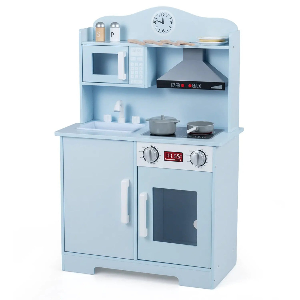 Wooden Play Kitchen Set with Range Hood and Microwave, photo 2 of 2