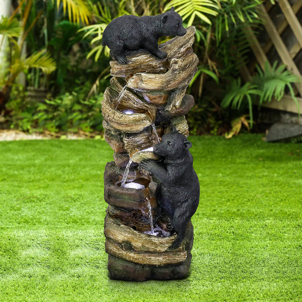 Resin Two Bear Cub Animal Outdoor Water Fountain 39 in, photo 2 of 6