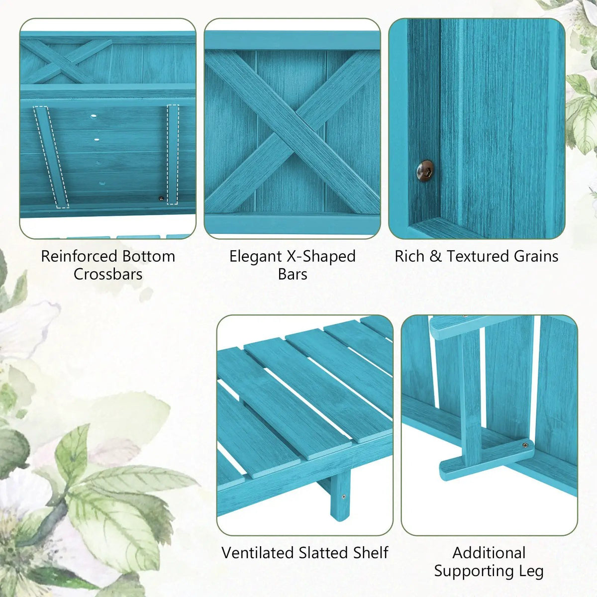 Poly Wood Elevated Planter Box with Legs Storage Shelf Drainage Holes, photo 6 of 10