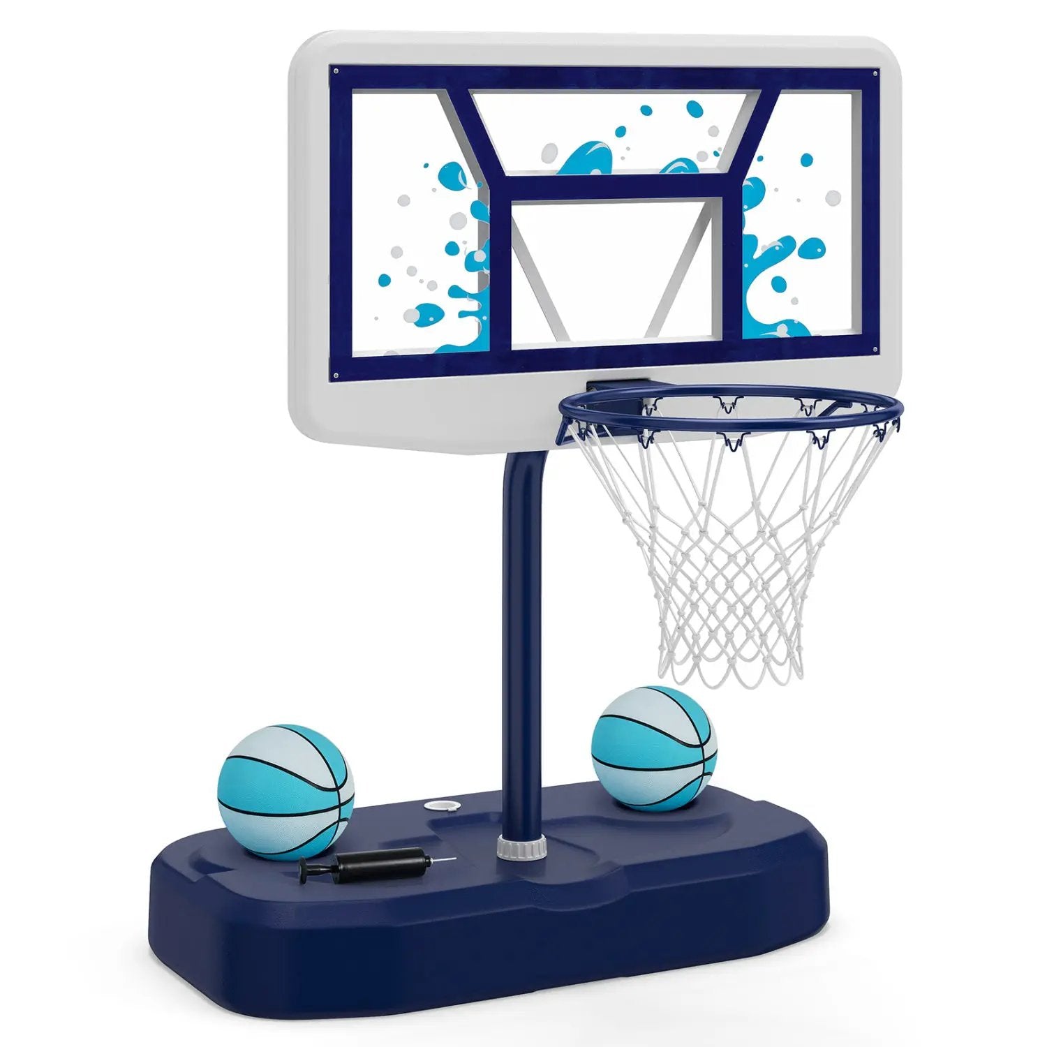 Pool Basketball Hoop Set with 2 Balls and Pump by DirectDeals