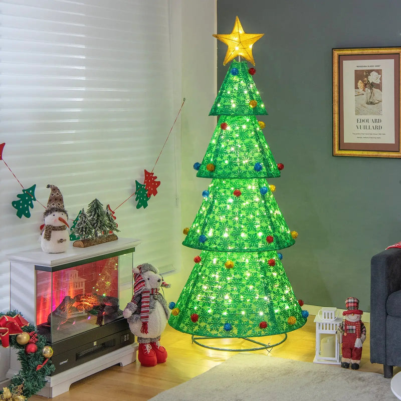 Pop-Up Christmas Tree with 200 Warm White LED Lights for Indoors & Outdoors by DirectDeals