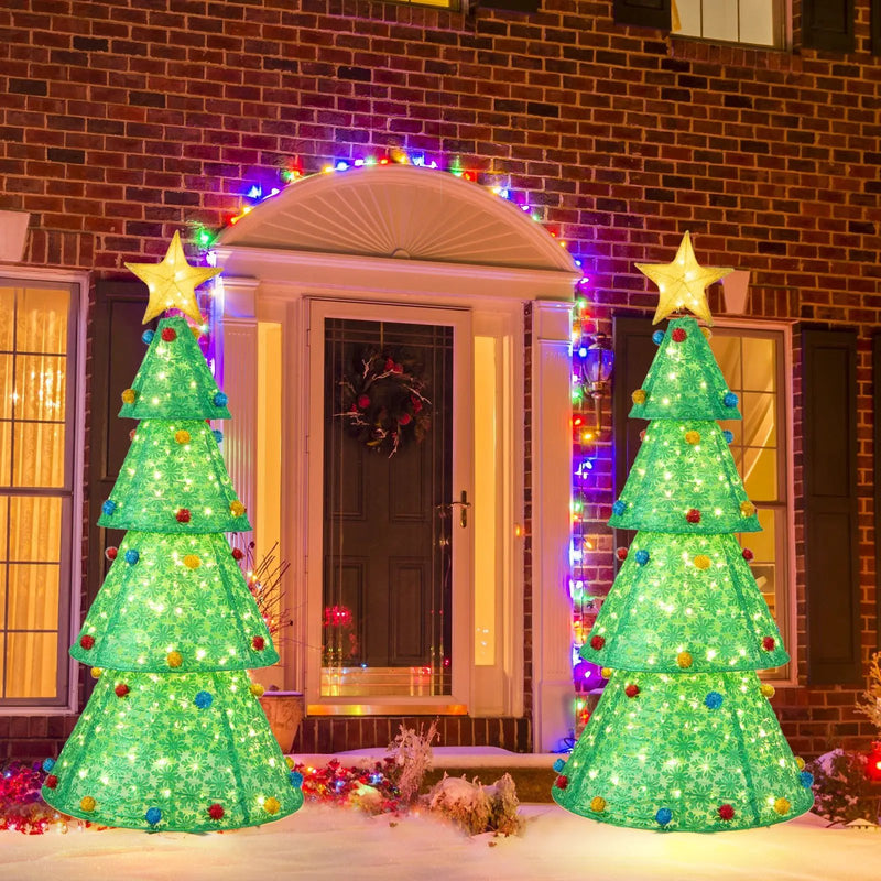 Pop-Up Christmas Tree with 200 Warm White LED Lights for Indoors & Outdoors by DirectDeals