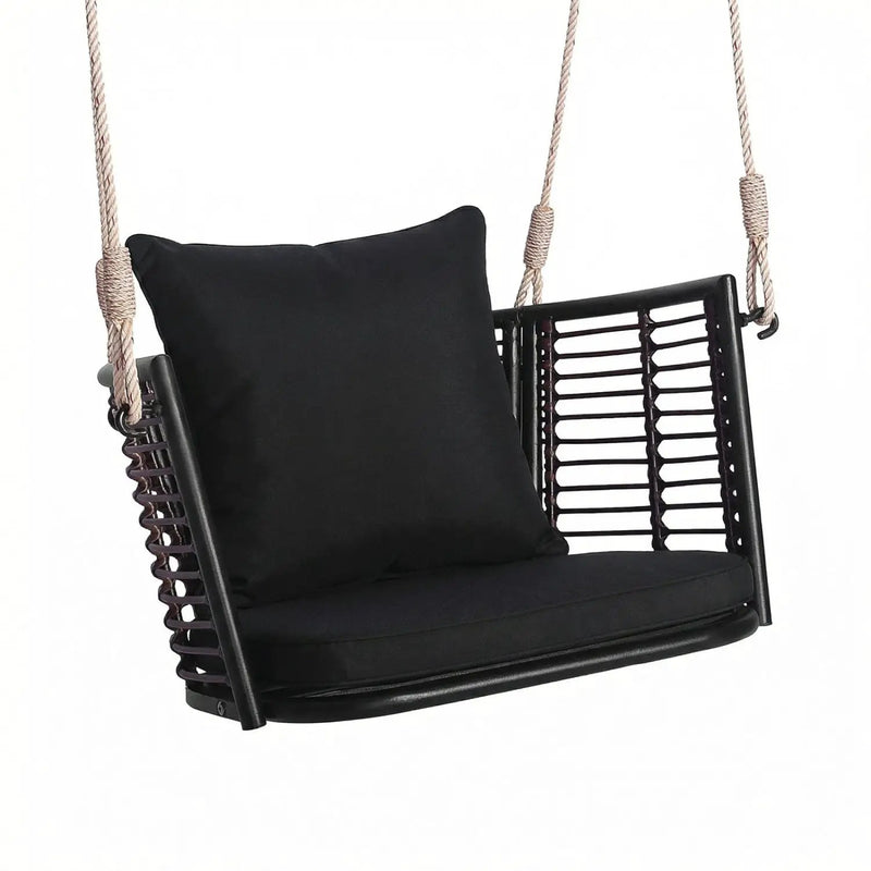 Hanging Rattan Porch Swing Chair with Cushions by DirectDeals