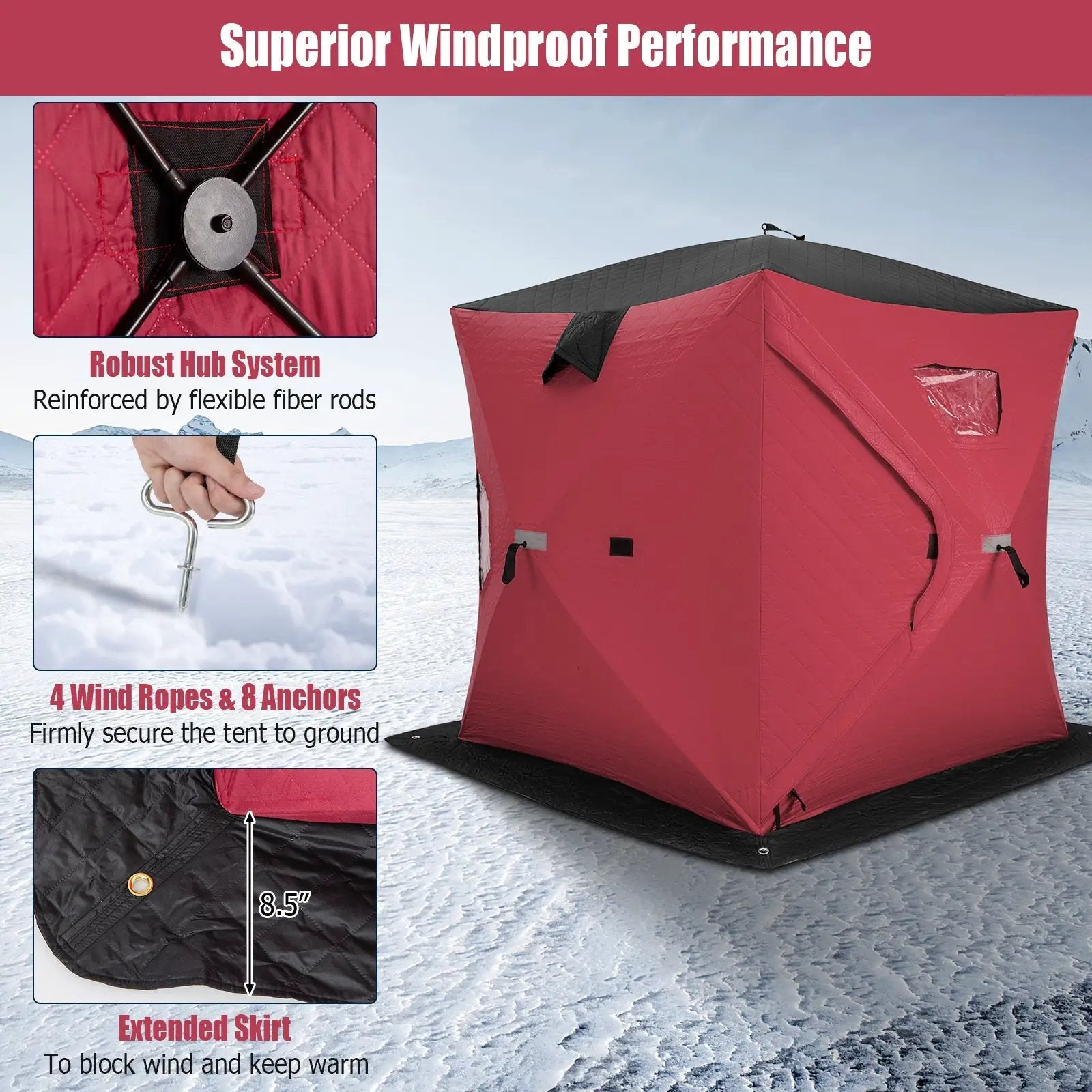 Portable 2 Person Ice Shanty with Cotton Padded Walls by DirectDeals