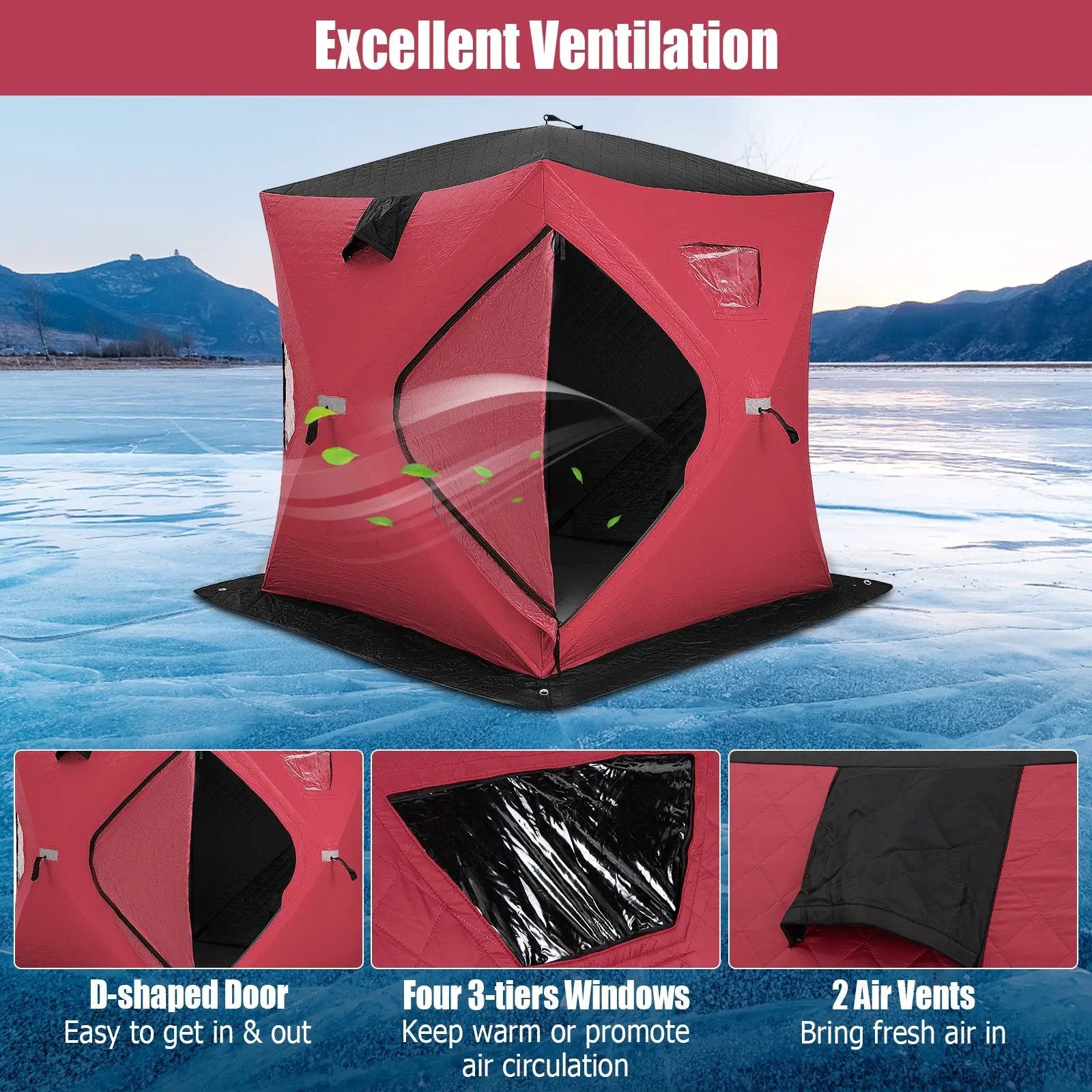 Portable 2 Person Ice Shanty with Cotton Padded Walls by DirectDeals