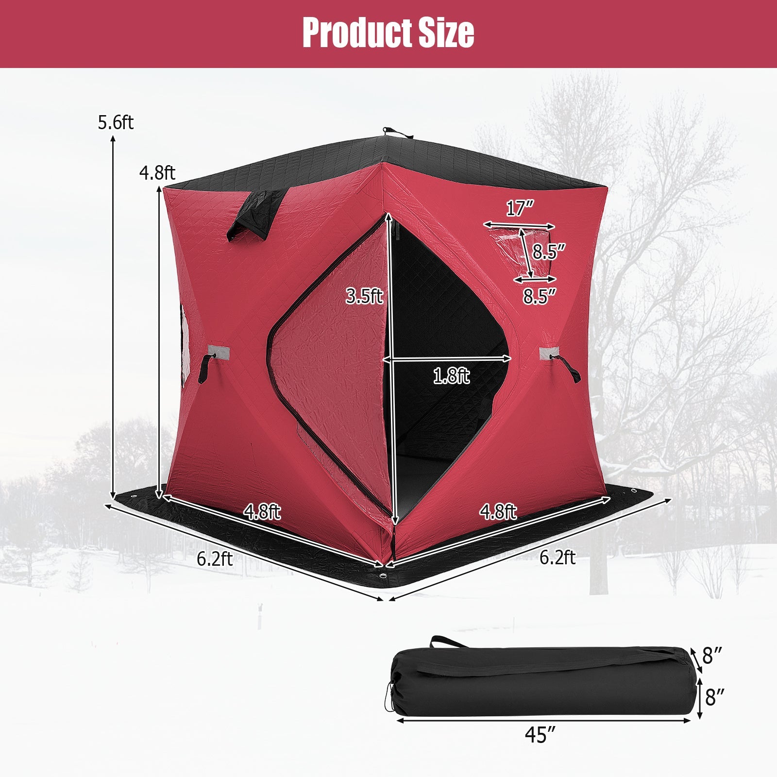 Portable 2 Person Ice Shanty with Cotton Padded Walls by DirectDeals