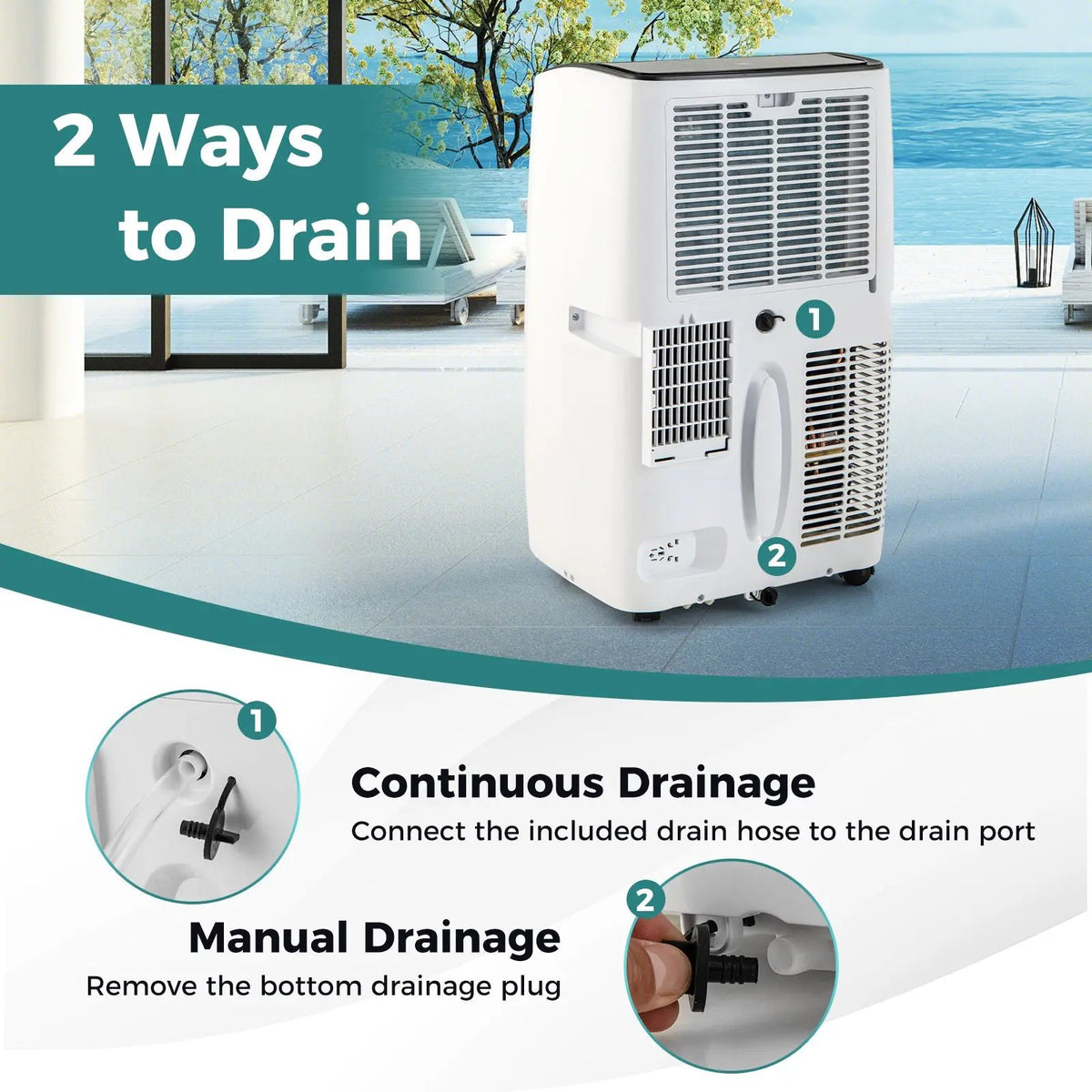 12000 BTU Portable Air Conditioner with Heat and Smart WiFi, photo 16 of 16