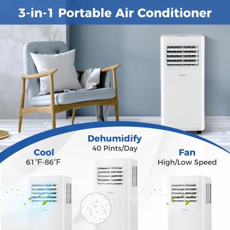 8000 BTU Portable Air Conditioner 3 in 1 AC Unit with Fan and Dehumidifier by DirectDeals