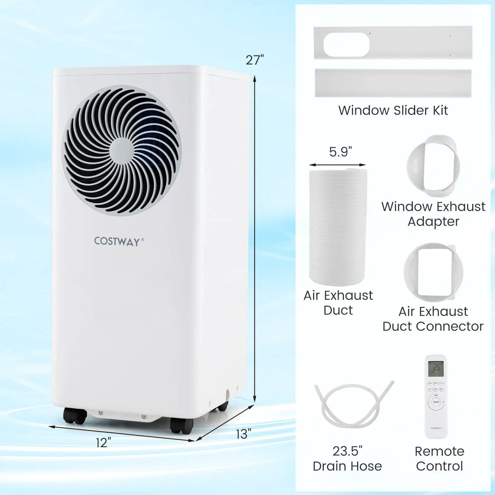 8200/10000 BTU Portable Air Conditioner 3-in-1 Stand up AC Unit with Dehumidifier by DirectDeals