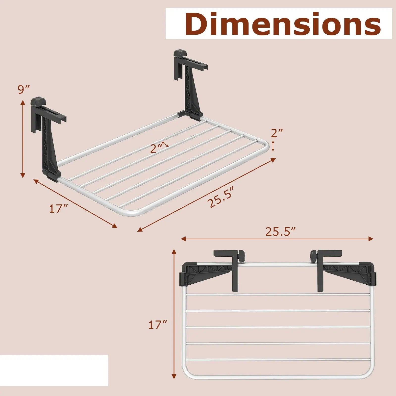 Portable Aluminum Clothes and Towel Drying Rack by DirectDeals