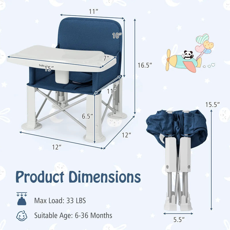 Portable Baby Booster Seat with Straps and Double Tray by DirectDeals