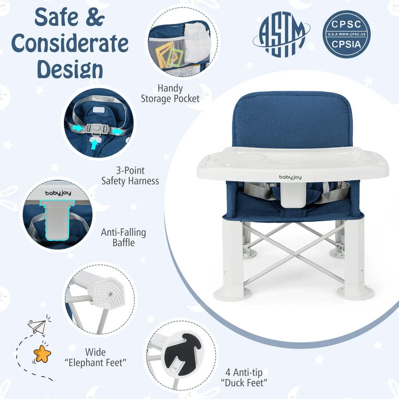 Portable Baby Booster Seat with Straps and Double Tray by DirectDeals