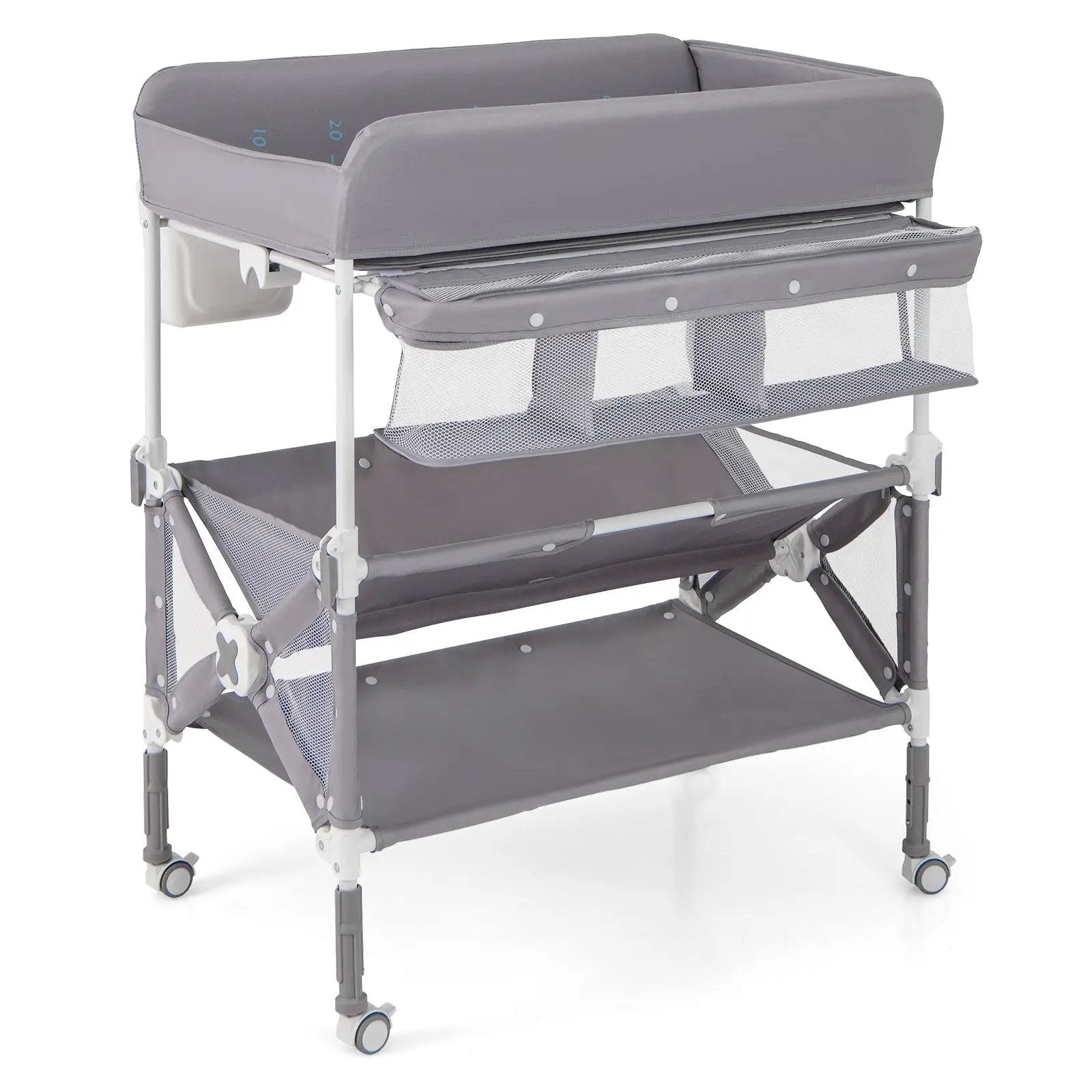 Portable Baby Changing Table with Wheels and Large Storage Rack by DirectDeals