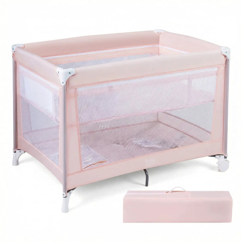Portable Baby Playard Folding Travel Crib for Infants with Soft Mattress by DirectDeals