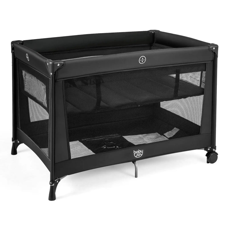 Portable Baby Playard Folding Travel Crib for Infants with Soft Mattress by DirectDeals