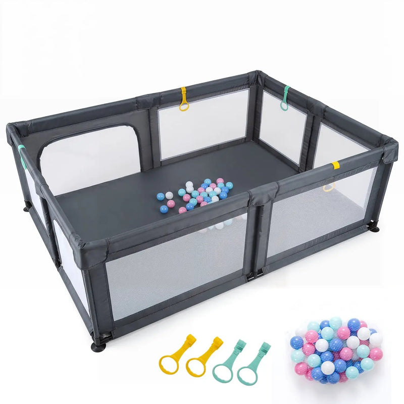 Baby Playpen with 50 Ocean Balls and Breathable Mesh by DirectDeals