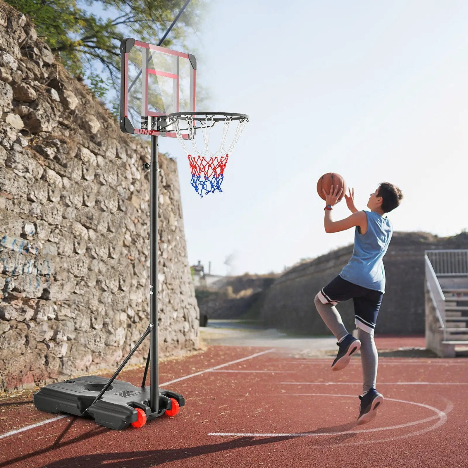 Basketball Hoop Stand 5 Feet-6.8 Feet Height Adjustable by DirectDeals