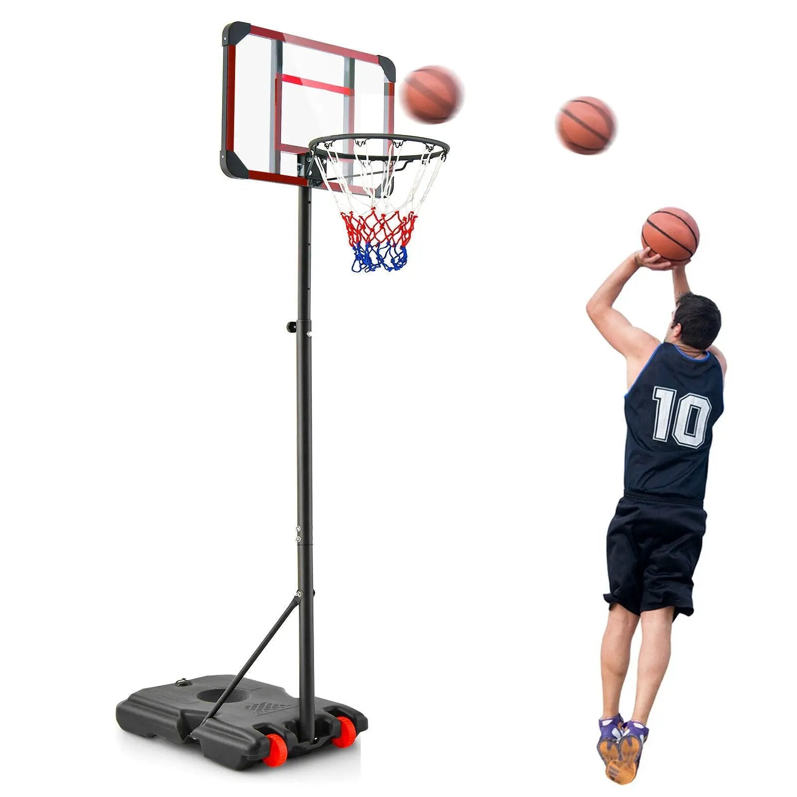 Basketball Hoop Stand 5 Feet-6.8 Feet Height Adjustable by DirectDeals