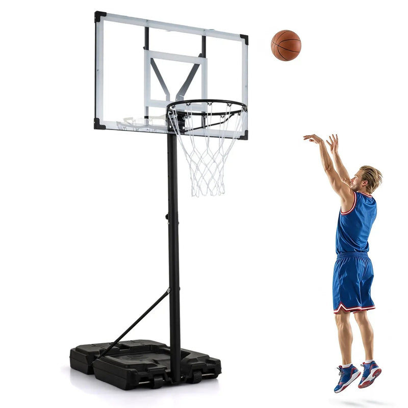 Portable Basketball Hoop with Adjustable Height 4.43-10 Ft by DirectDeals