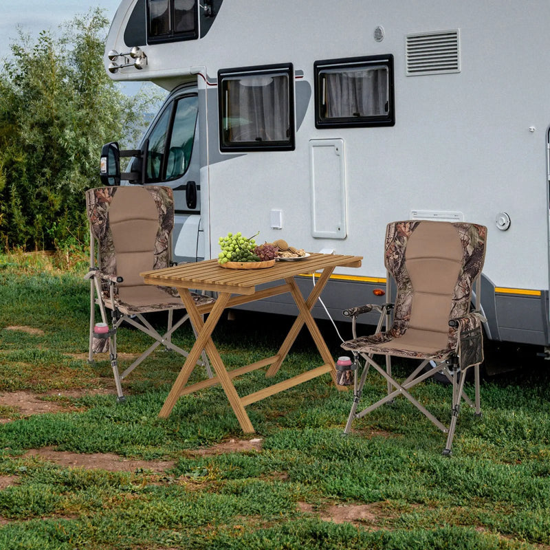 Portable Camping Chair with 400 LBS Metal Frame and Anti-Slip Feet by DirectDeals