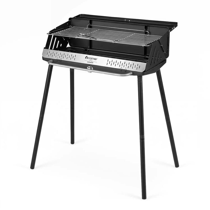 Portable Charcoal Grill with Adjustable Legs & Carrying Bag by DirectDeals
