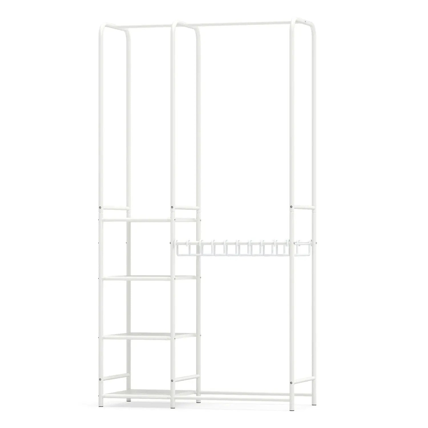 Portable Closet with Pants Hangers and 2 Hanging Rods and 4 Storage Shelves by DirectDeals