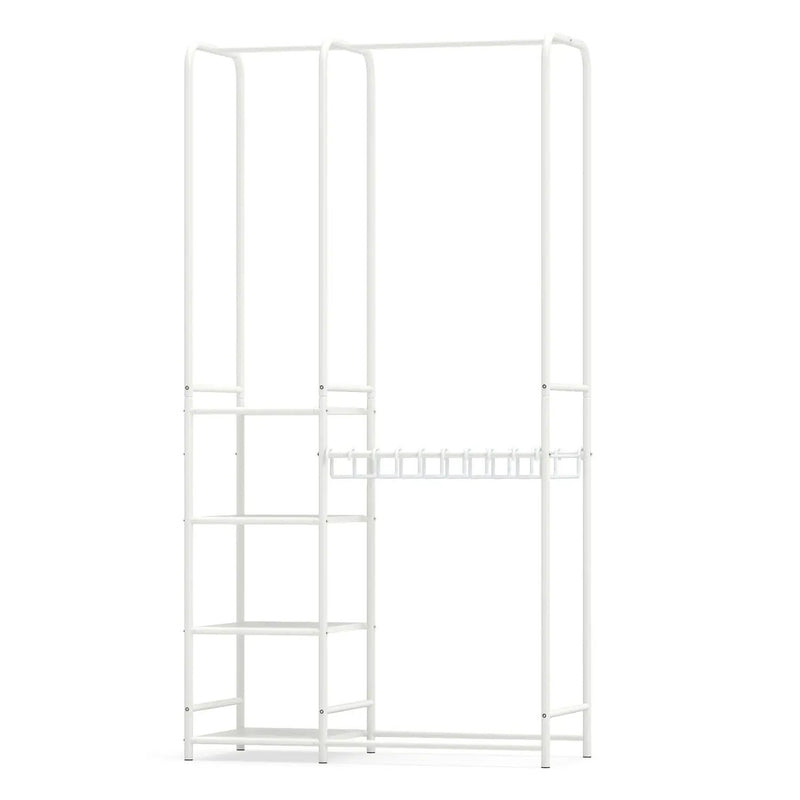 Portable Closet with Pants Hangers and 2 Hanging Rods and 4 Storage Shelves by DirectDeals