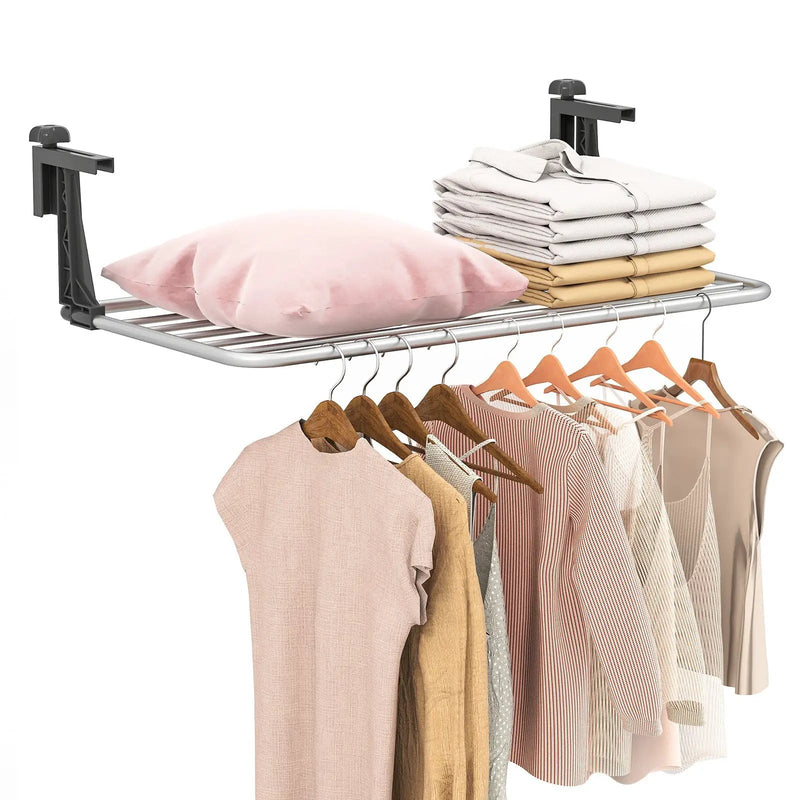 Portable Clothes Drying Rack Aluminum Towel Rack with Adjustable and Foldable Brackets by DirectDeals