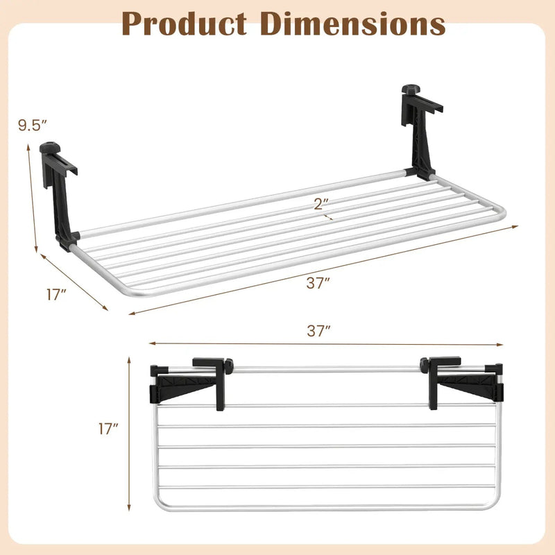 Portable Clothes Drying Rack Extendable Radiator Clothes Airer with Robust Aluminum Frame by DirectDeals