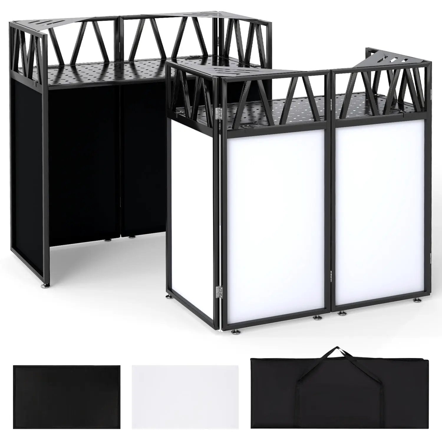 Portable DJ Booth with Black Scrims and Carrying Bag by DirectDeals