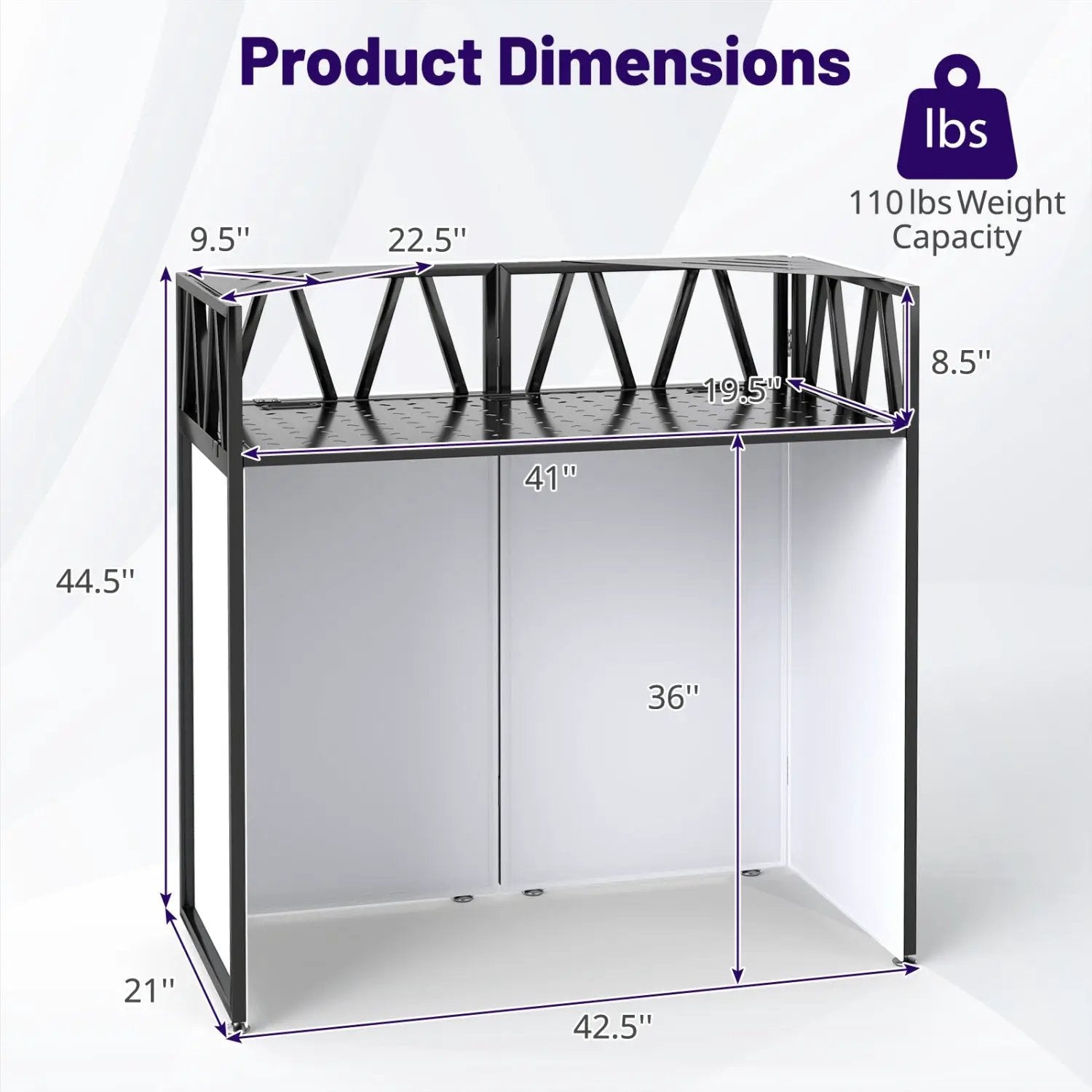 Portable DJ Booth with Black Scrims and Carrying Bag by DirectDeals