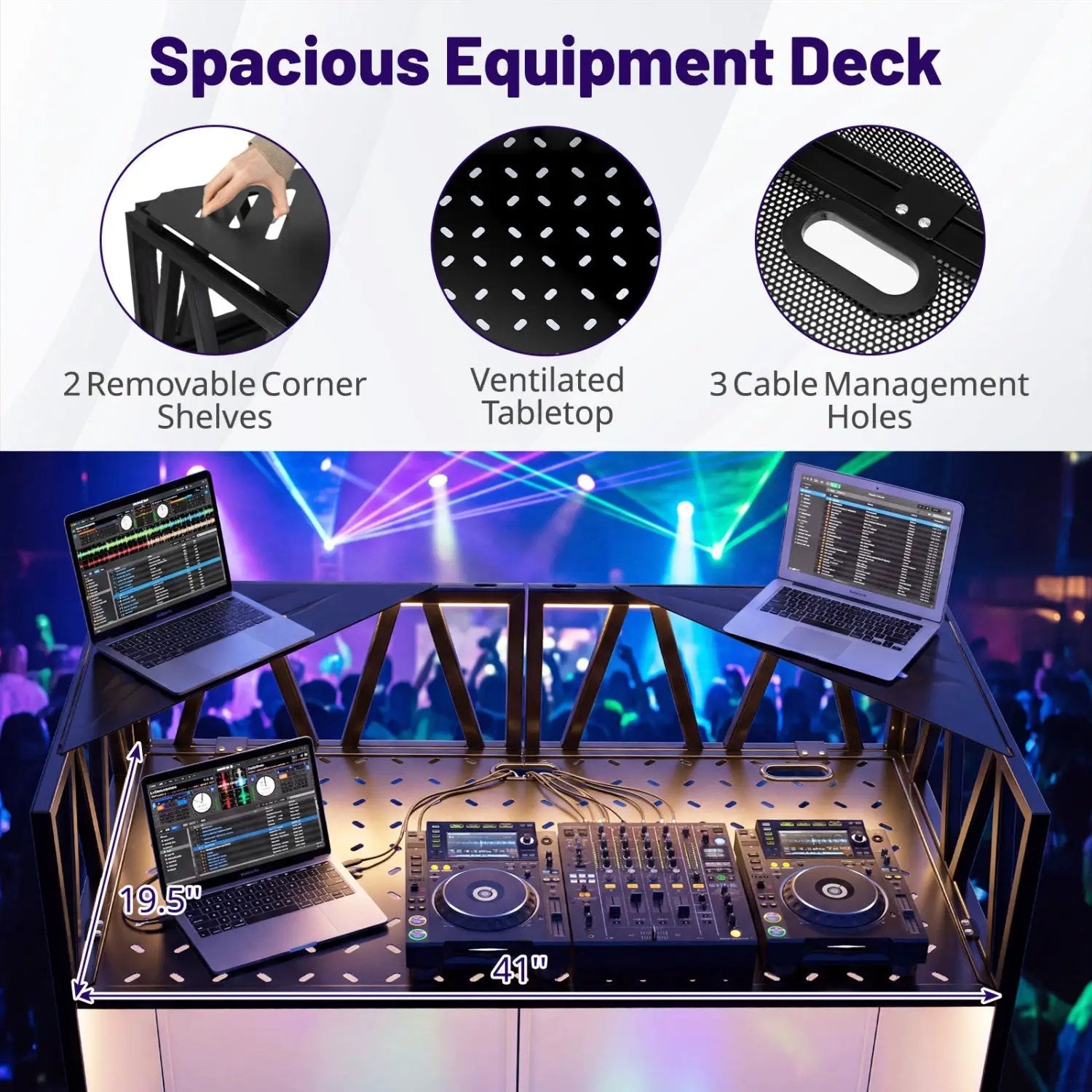 Portable DJ Booth with Black Scrims and Carrying Bag by DirectDeals