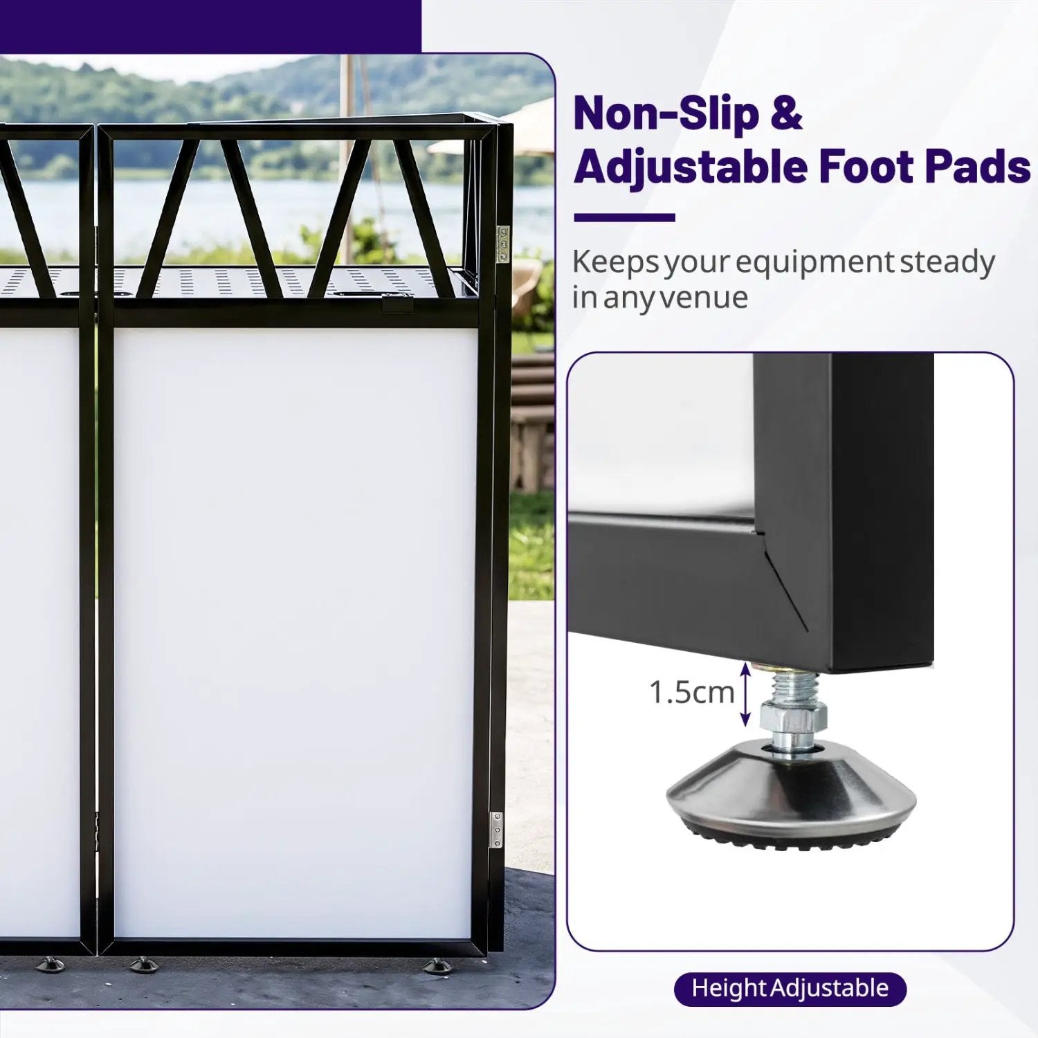 Portable DJ Booth with Black Scrims and Carrying Bag by DirectDeals