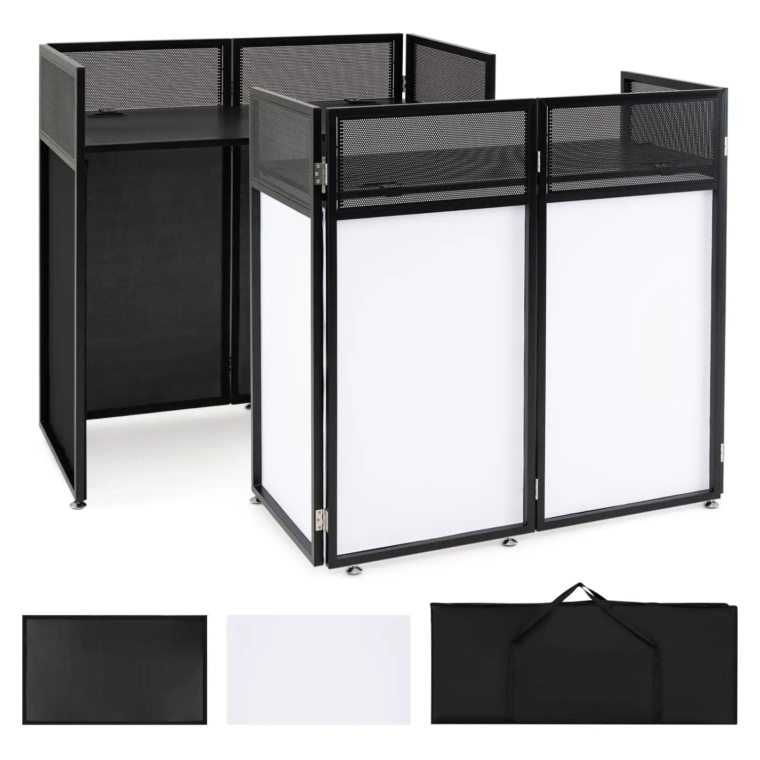 Portable DJ Booth with Adjustable Feet and Detachable Tabletop by DirectDeals