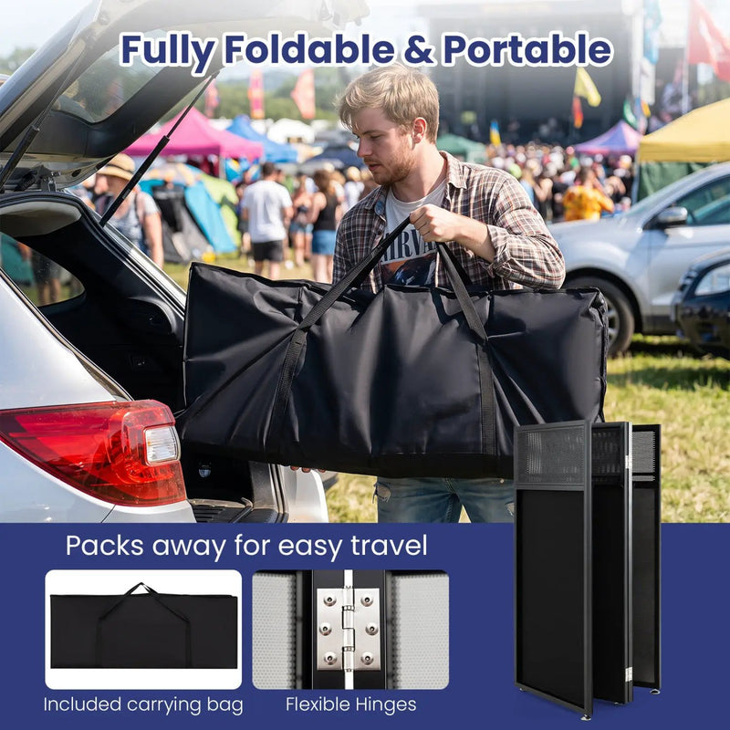 Portable DJ Booth with Adjustable Feet and Detachable Tabletop by DirectDeals