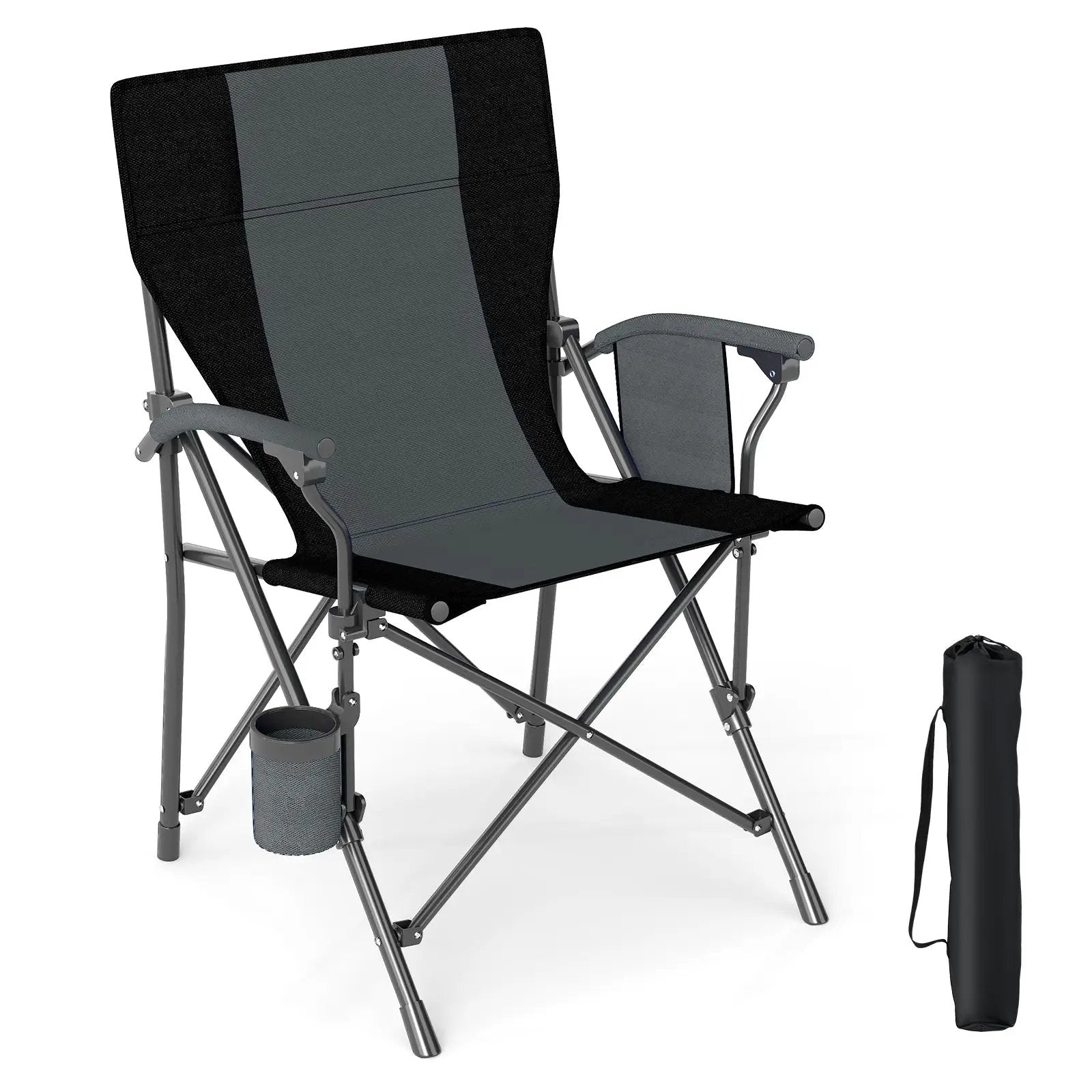 Portable Folding Oxford Cloth Camping Chair with Cup Holder and Side Pocket by DirectDeals