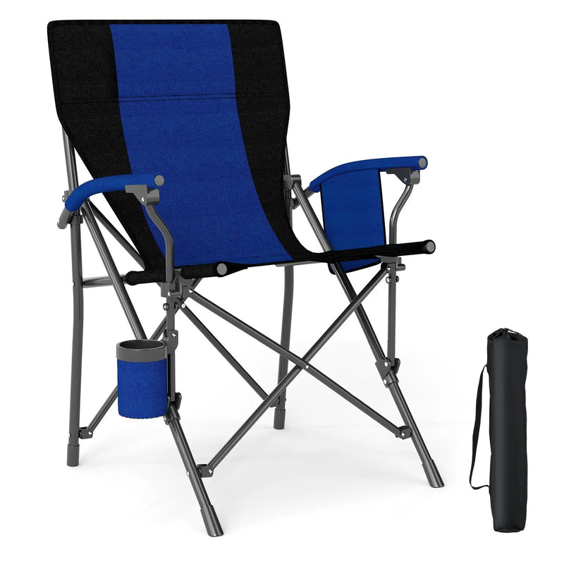 Portable Folding Oxford Cloth Camping Chair with Cup Holder and Side Pocket by DirectDeals