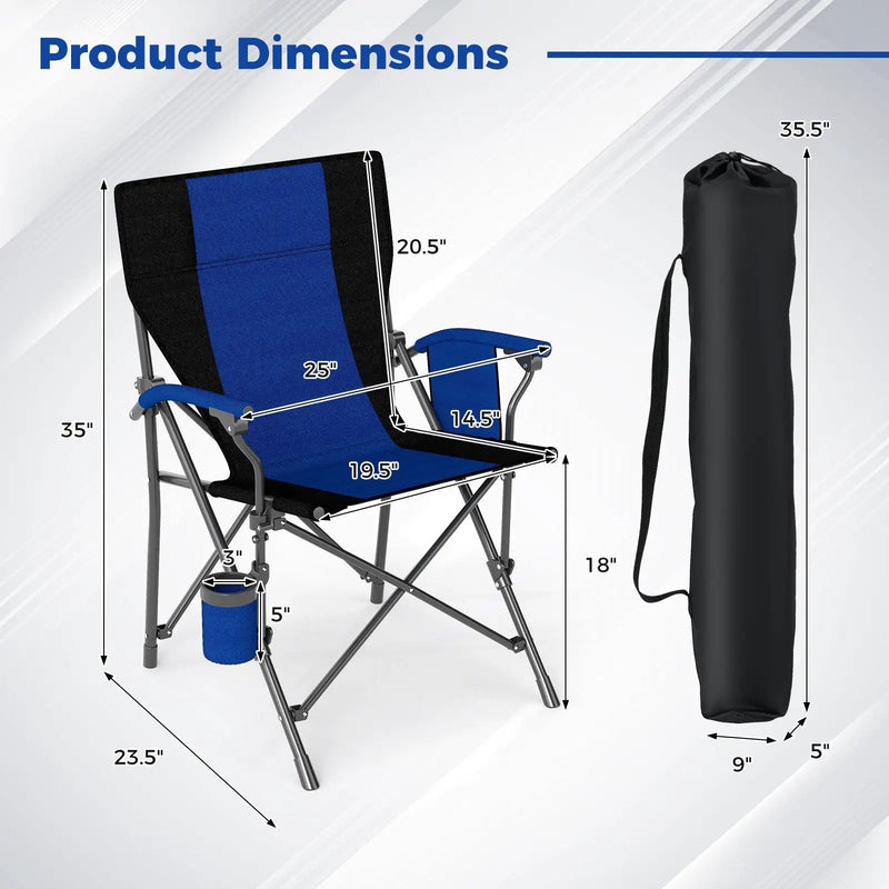 Portable Folding Oxford Cloth Camping Chair with Cup Holder and Side Pocket by DirectDeals