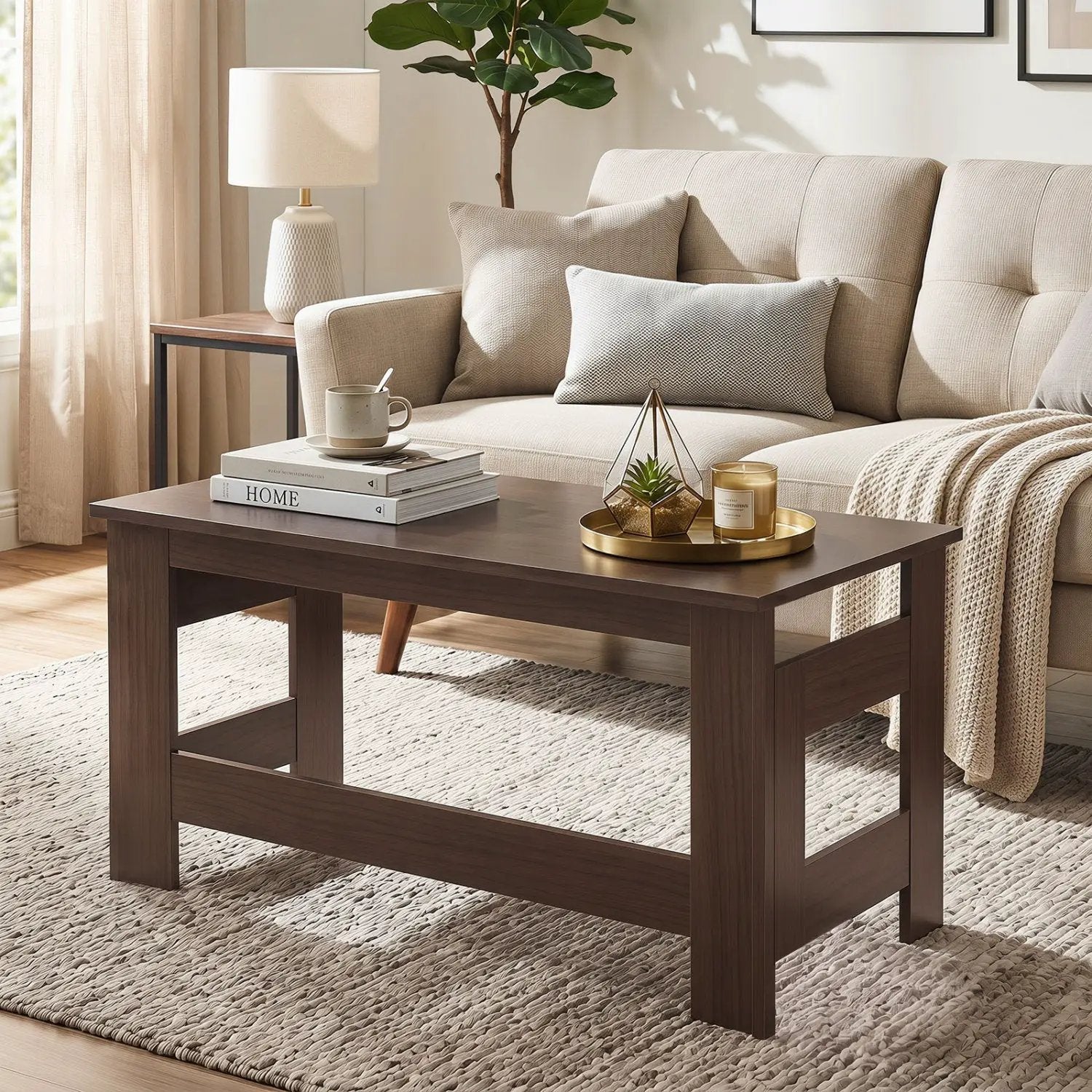Folding Coffee Table with Collapsible Legs - 31.5" x 16" by DirectDeals