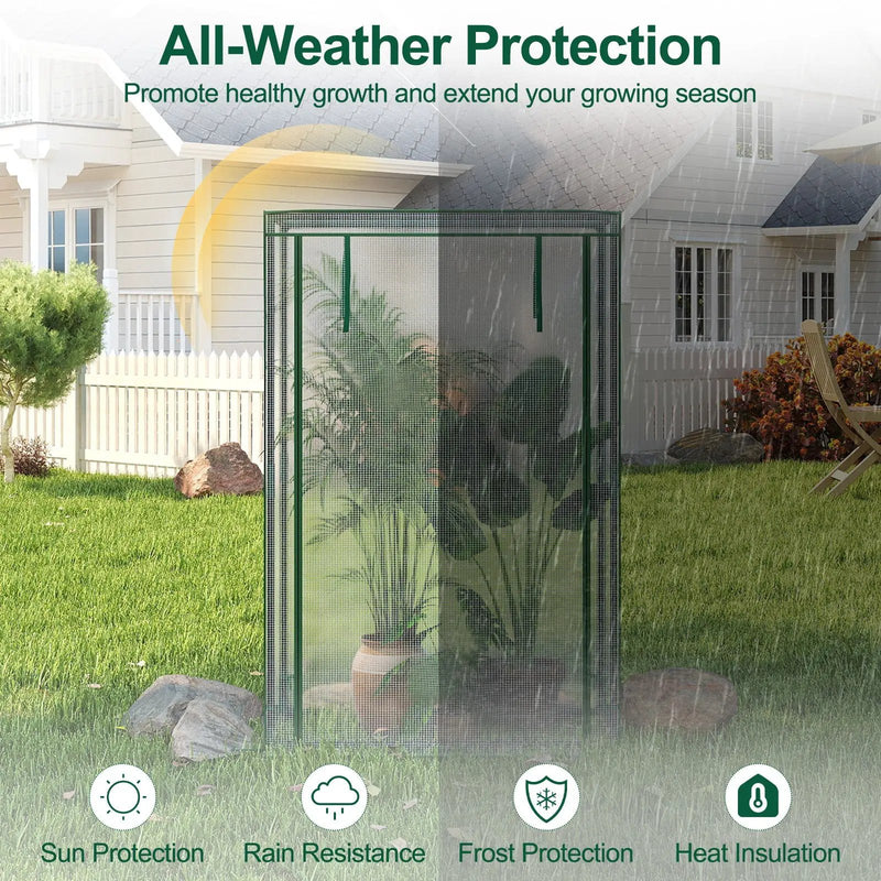 Portable Mini Greenhouse with Roll-Up Zippered Door by DirectDeals