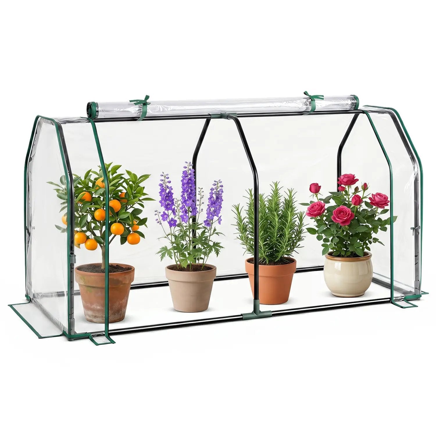 Portable Mini Greenhouse with PE Cover and Zippered Door by DirectDeals
