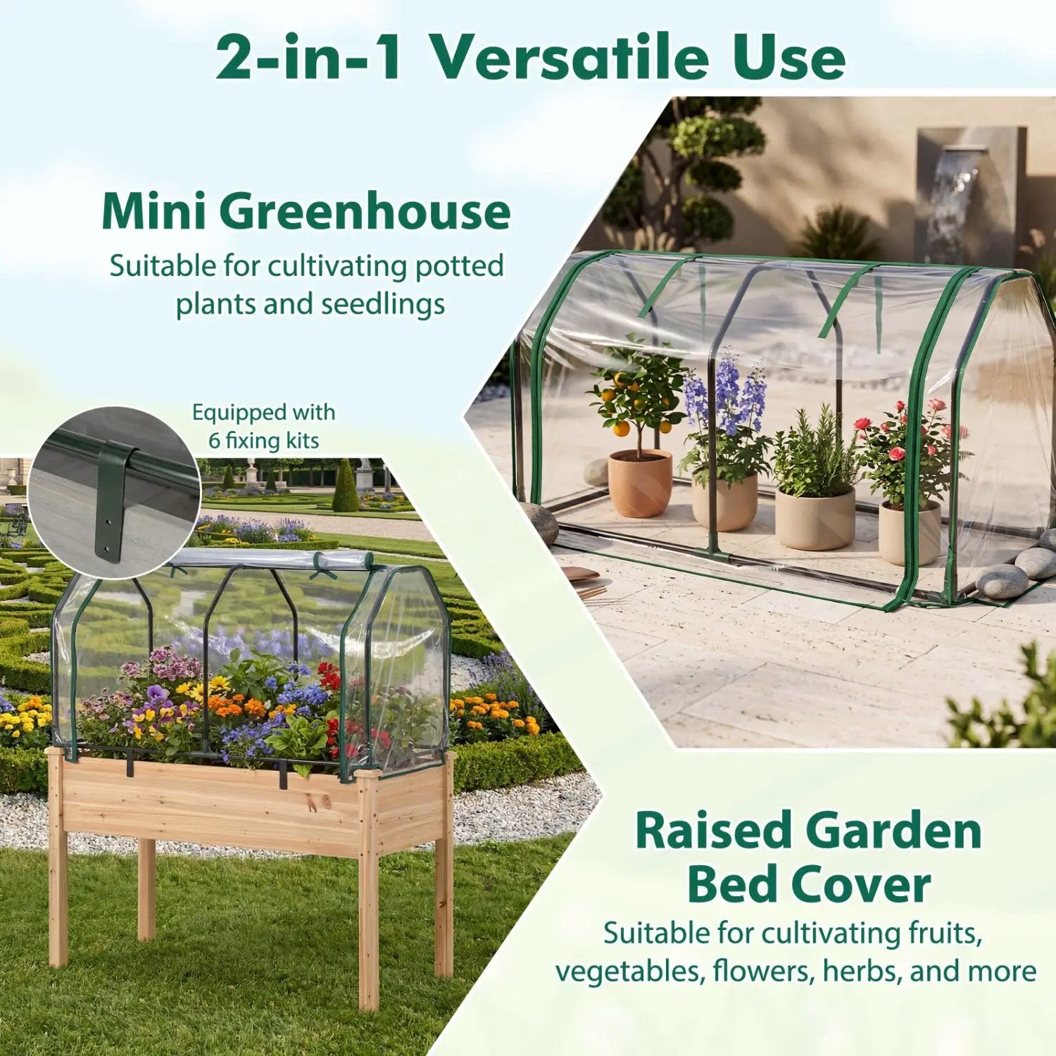 Portable Mini Greenhouse with PE Cover and Zippered Door by DirectDeals