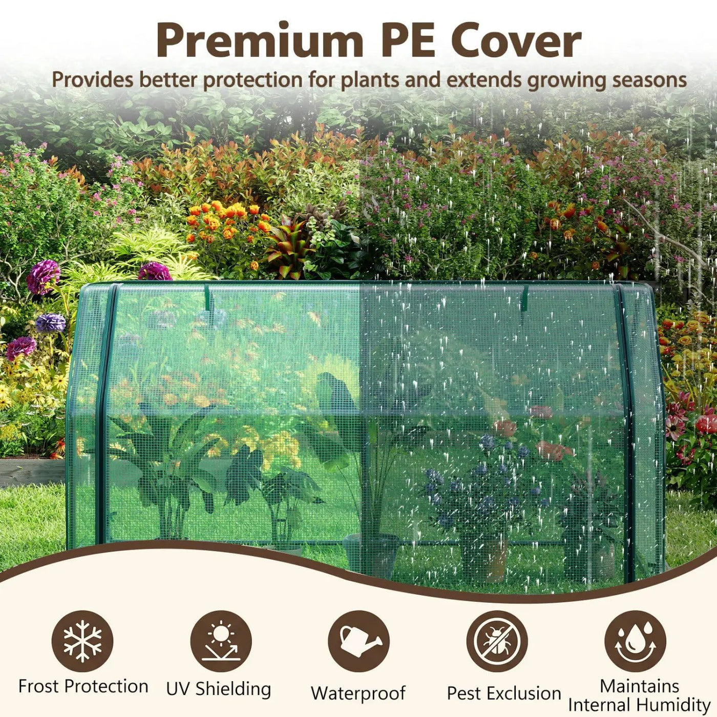 Portable Mini Greenhouse with PE Cover and Roll-Up Door by DirectDeals