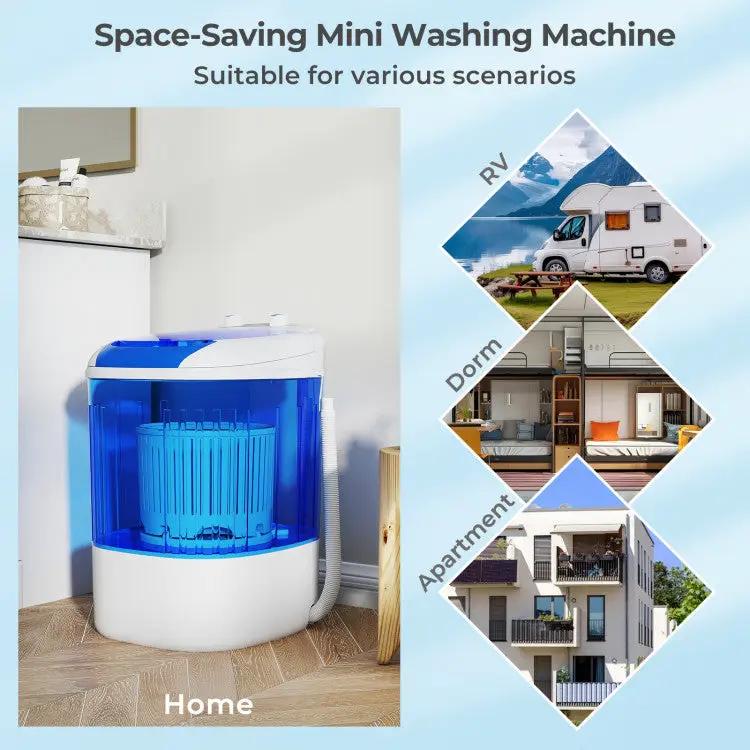 Portable Mini Semi-automatic Washing Machine with Spin Tub and Drain Hose 2.5 kg Capacity, photo 7 of 10