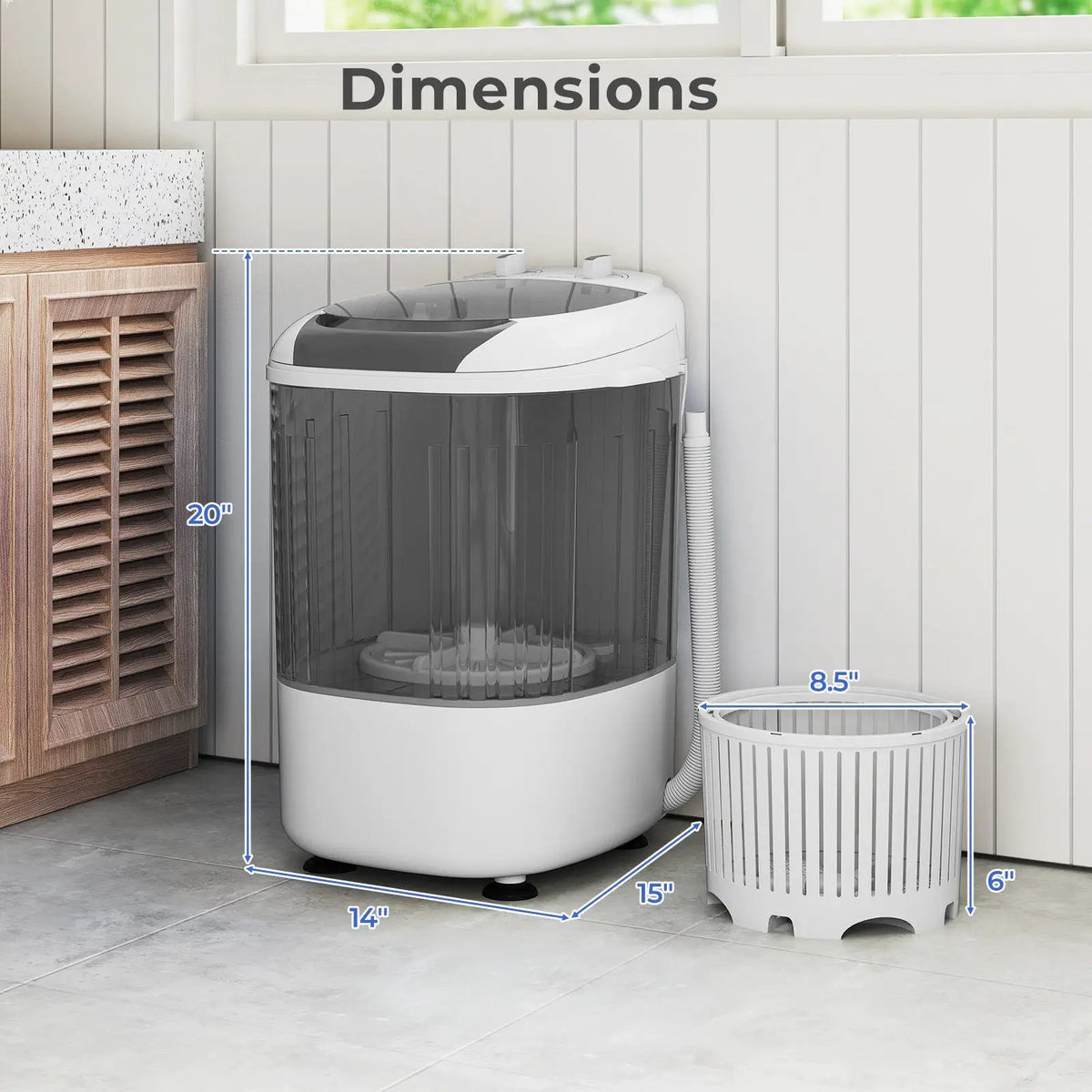 Portable Mini Semi-automatic Washing Machine with Spin Tub and Drain Hose 2.5 kg Capacity, photo 10 of 10