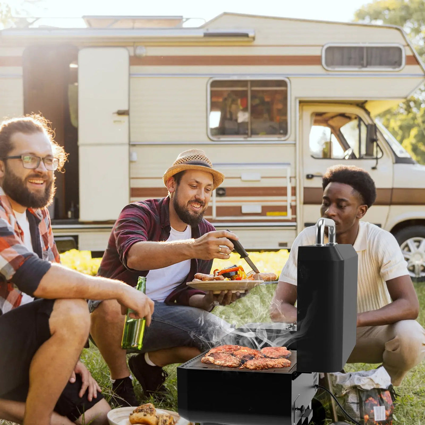Outdoor Portable Tabletop Pellet Grill and Smoker with Digital Control System for BBQ by DirectDeals