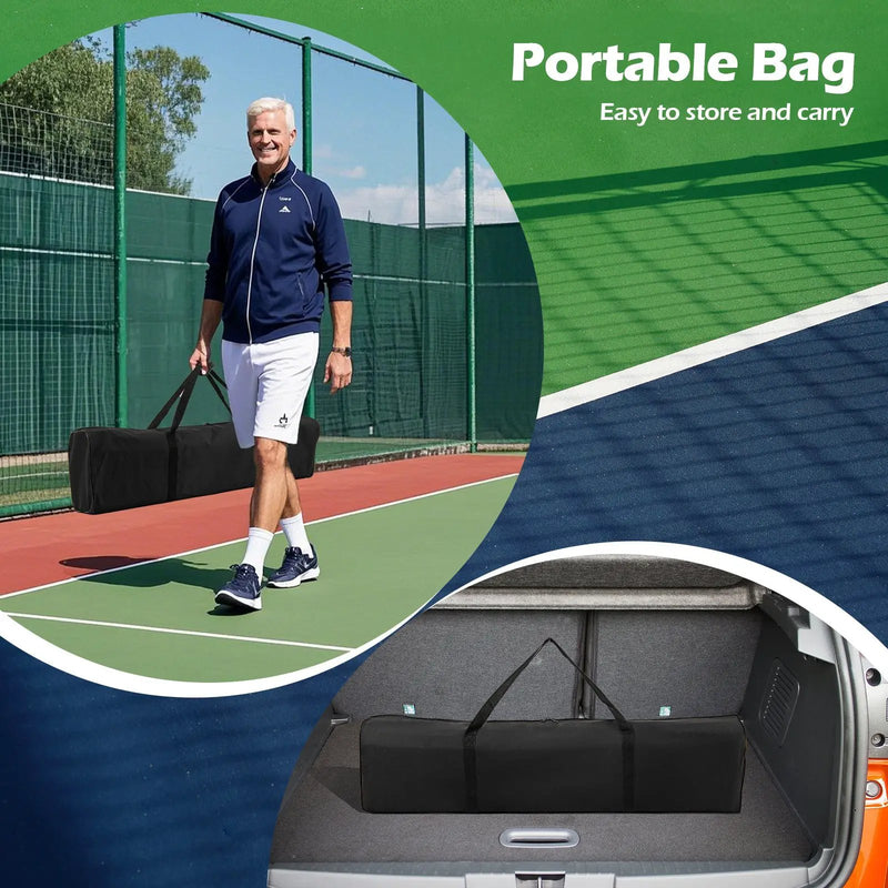 22 FT Portable Pickleball Net with 6 Lockable Wheels and Carry Bag by DirectDeals