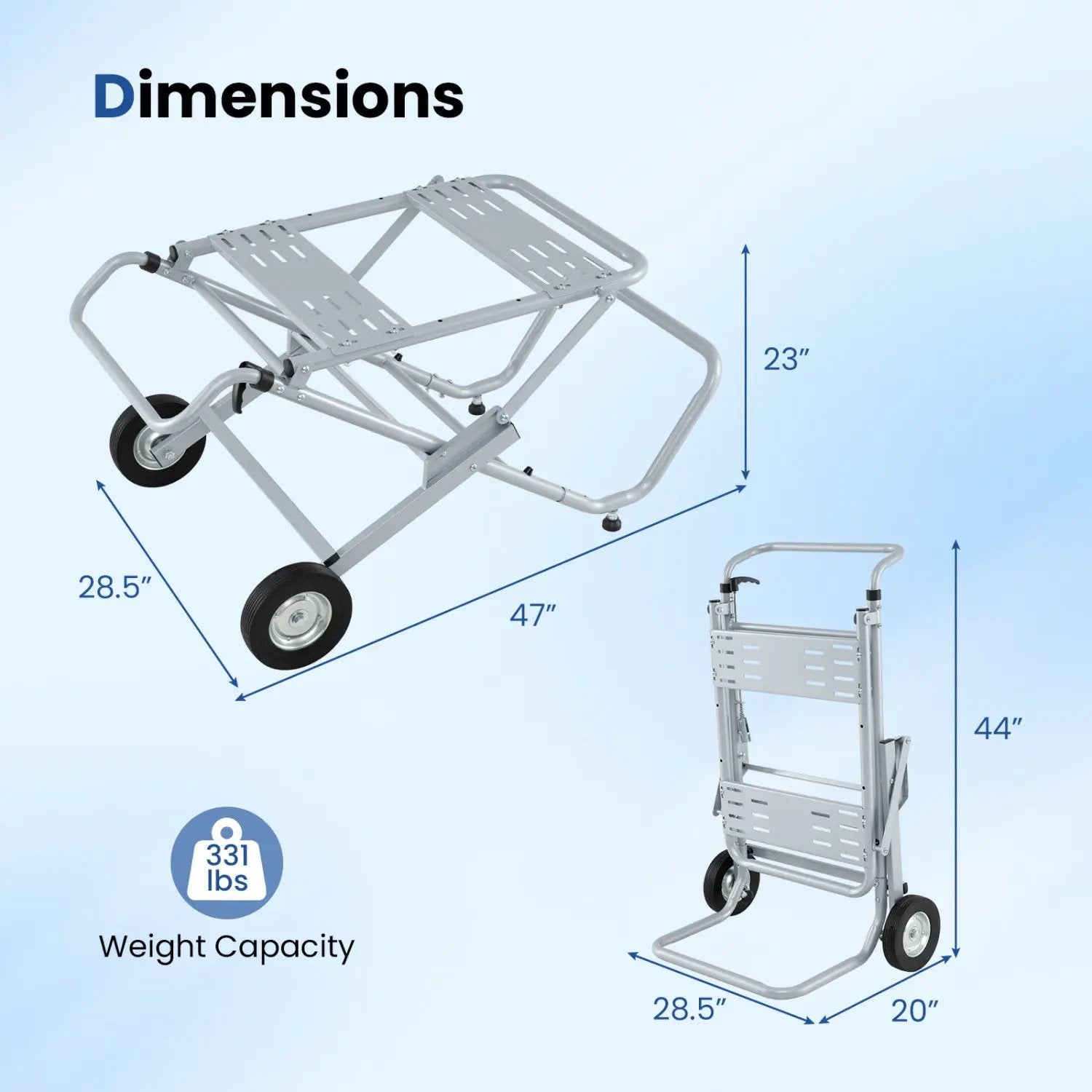 Portable Table Saw Stand with Rolling Wheels - Foldable by DirectDeals